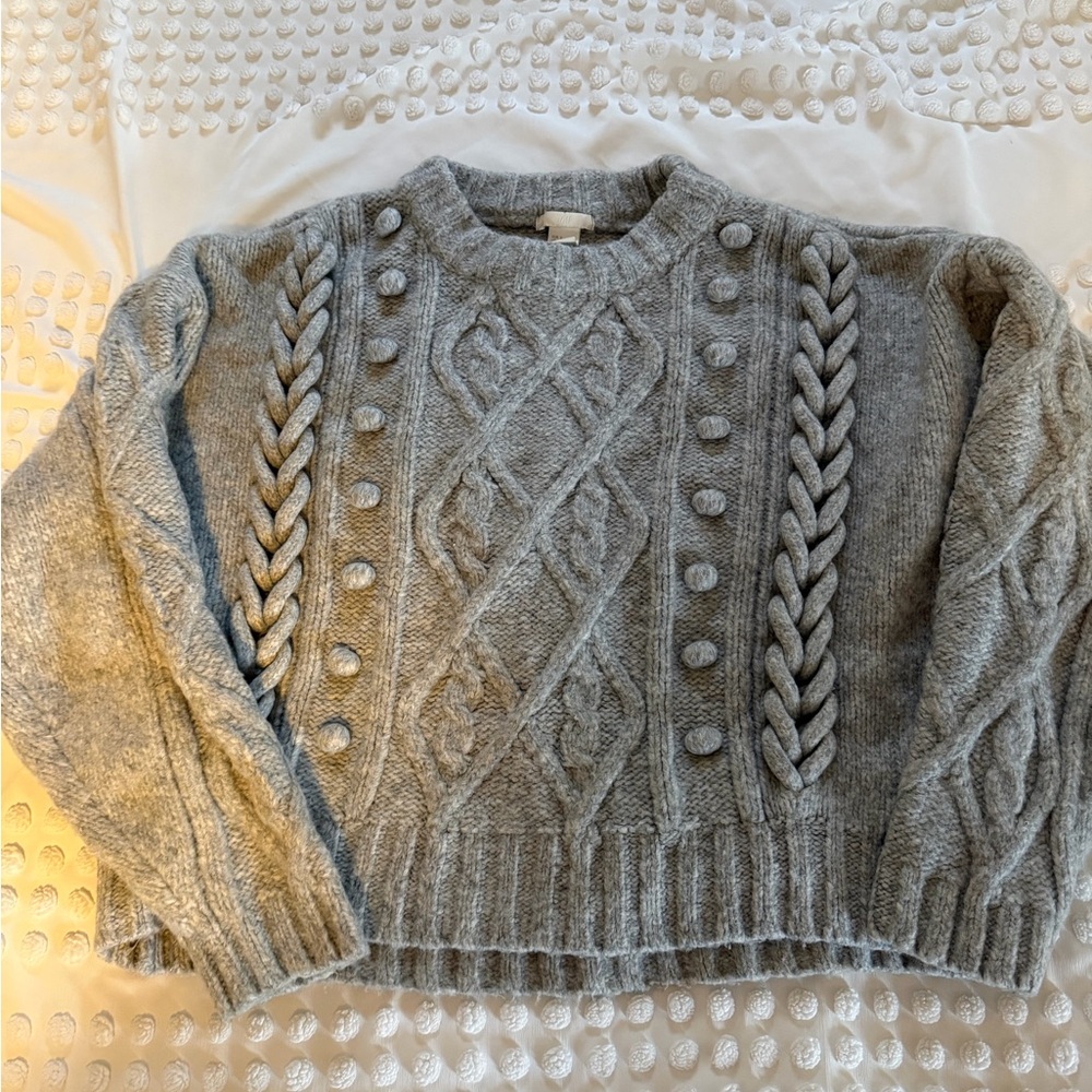 H&M Gray Cable Knit Sweater